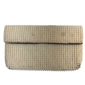 Vintage Beaded Clutch – OS Cream Faux Pearl Envelope READ
